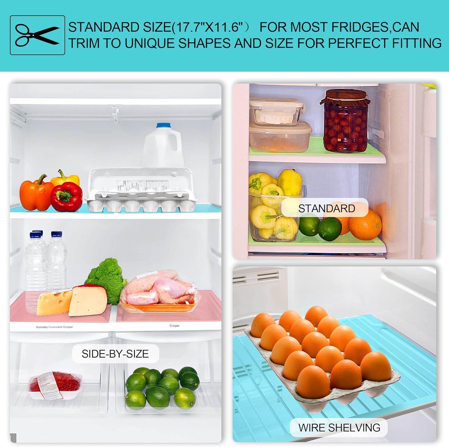 Refrigerator Liners, Refrigerator Mat, Refrigerator Mats Liner, Fridge Liners, Freezer Liners, Fridge Shelves Mats -Pack of 16 Refrigerator Liners, Refrigerator Mat, Refrigerator Mats Liner, Fridge Liners, Freezer Liners, Fridge Shelves Mats -Pack of 16